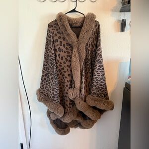 Leopard throw over coat